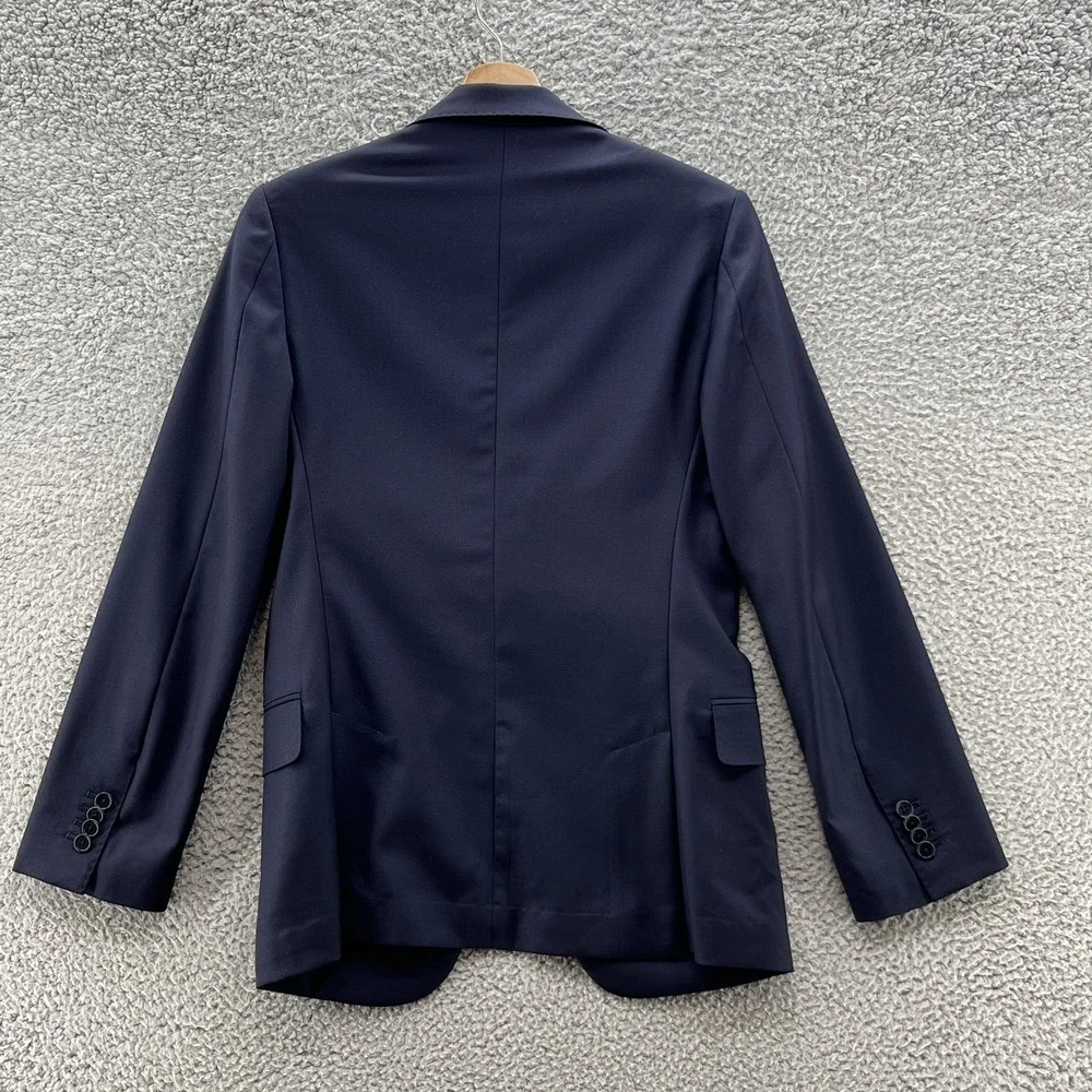 Gutteridge Blazer Mens 36 Navy Blue Wool Superfine 110s Italy Vitale Barberis